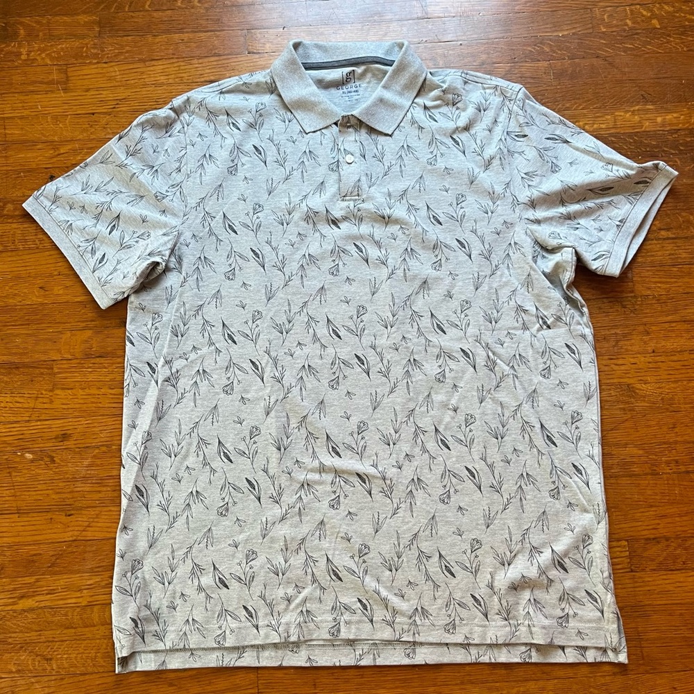 NWOT George Gray Floral Golf Polo Shirt XL